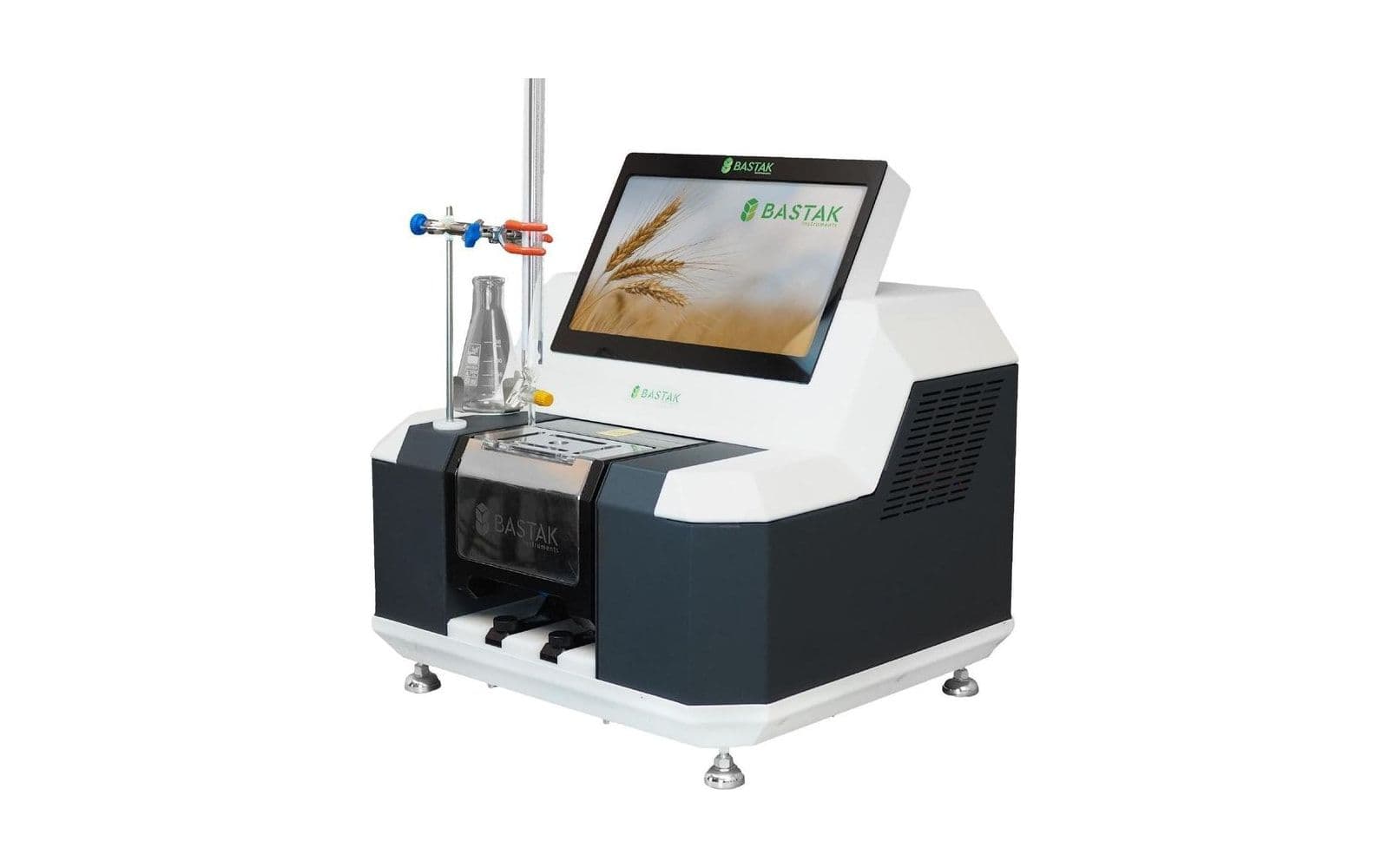 Analizador reologico Bastak Absograph 500 con cristaleria para analisis de calidad de harinas y absorcion de agua.